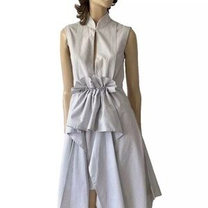 New Acler pin stripes ruched low-high midi dress size 4